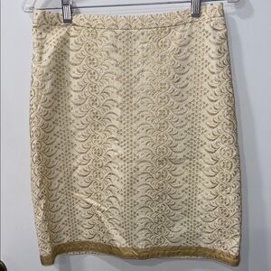 Banana Republic Skirt Cream and Gold Size 2 Like New